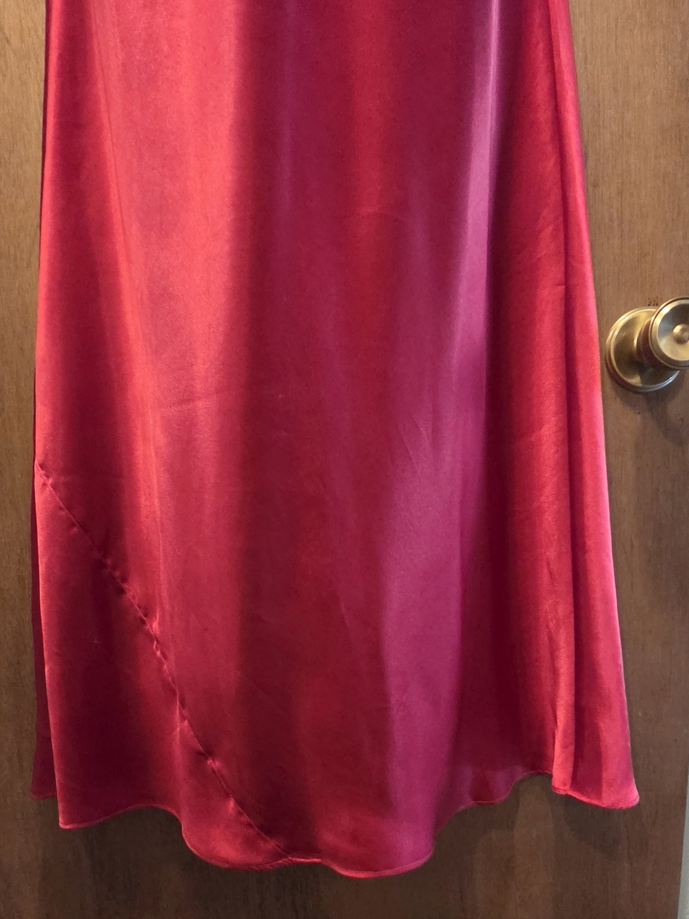 Frederick's of Hollywood Red Satin V-Neck Slip Dress SzM - Picture 4 of 9